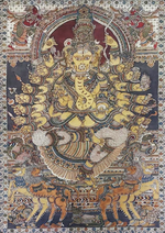 Shop Exquisite Tapestry of Lord Ganesh: Kalamkari Painting by Sudheer