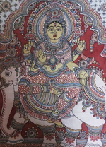 Benevolence of Goddess Lakshmi:Kalamkari painting by Sudheer