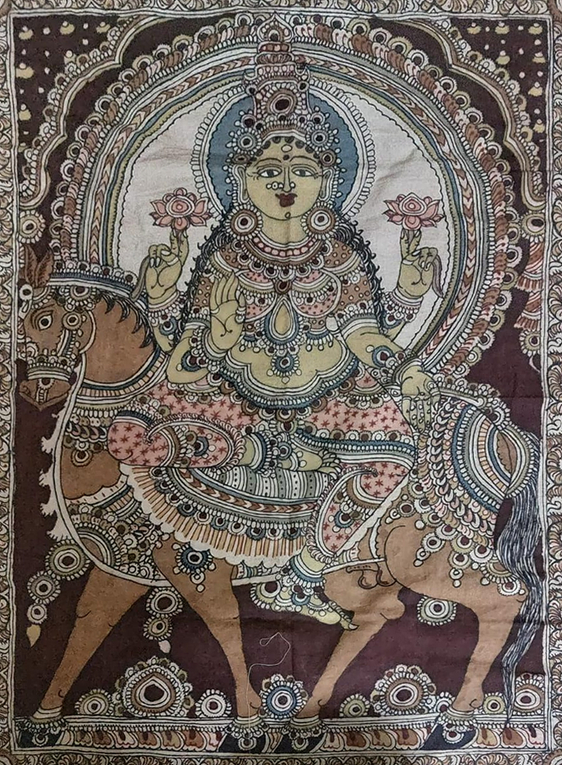 Shop Goddess Lakshmi: Kalamkari painting by Sudheer
