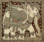 buy Embellished Airavata: Kalamkari painting by Sudheer