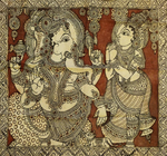 Ganesh’s Radiance: Kalamkari painting by Sudheer