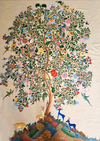 Vibrant Tapestry of Trees: Kalamkari Painting by Sudheer