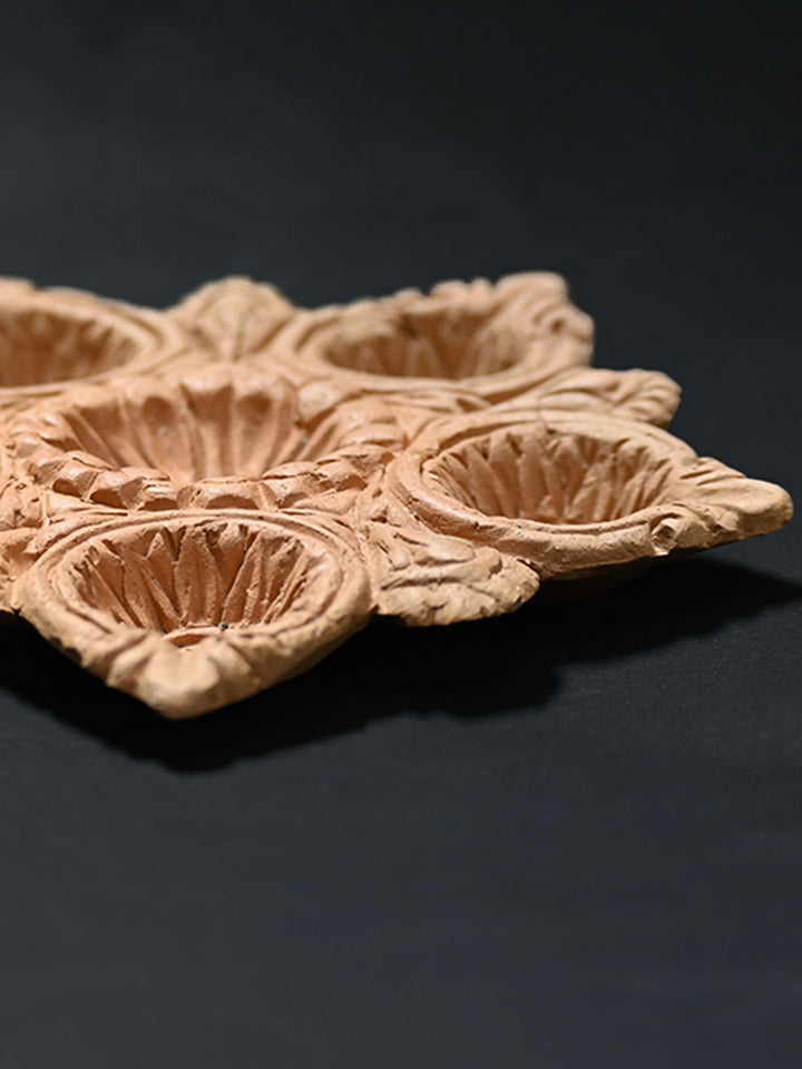 Sacred Flames: The Terracotta Model of an Enlightening Diya, Terracotta art by Dolon Kundu Thumbnail