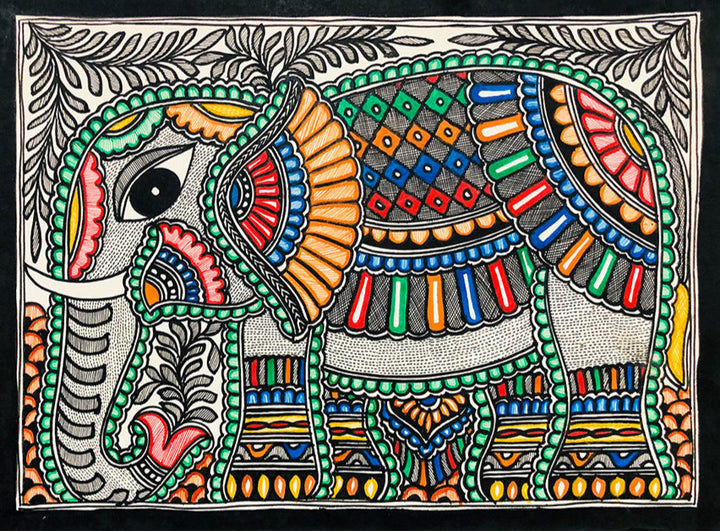 Sacred Grace - Divine splendor in Madhubani, Madhubani Art by Ambika Devi Thumbnail