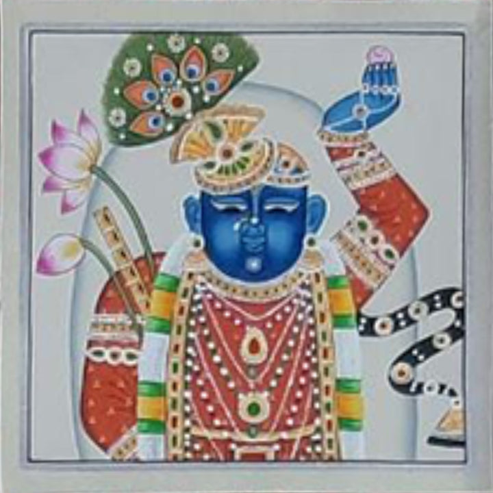 Sacred Serene Shrinathji: A Pichwai artwork by Shehzaad Ali Sherani Thumbnail