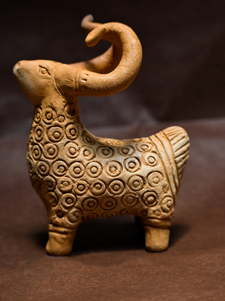 Sacred Strength: A Terracotta Bullock, Terracotta art by Dolon Kundu Thumbnail