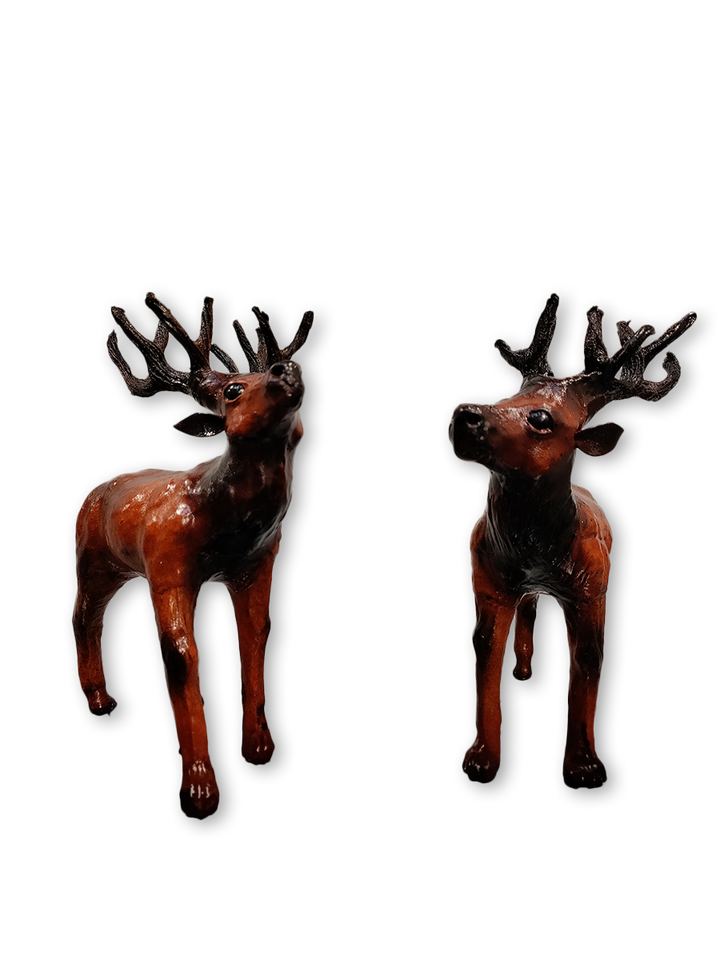 Saddled Serenade: Graceful Leather deer in a Regal Encounter, Leather toys by Nandram Thumbnail