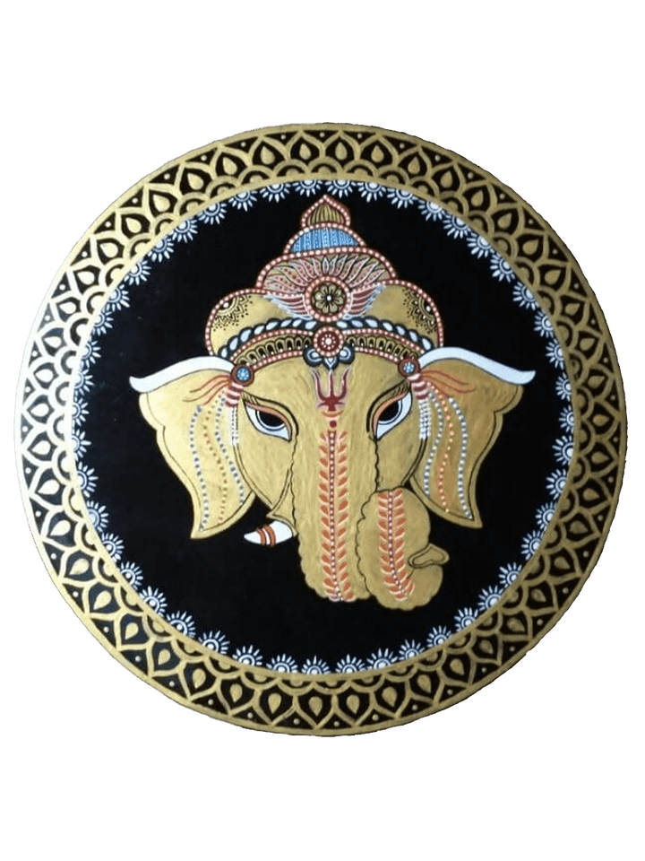 Sagacity and wit allegory: Lord Ganesha in Tikuli round art by Ashok Kumar Thumbnail