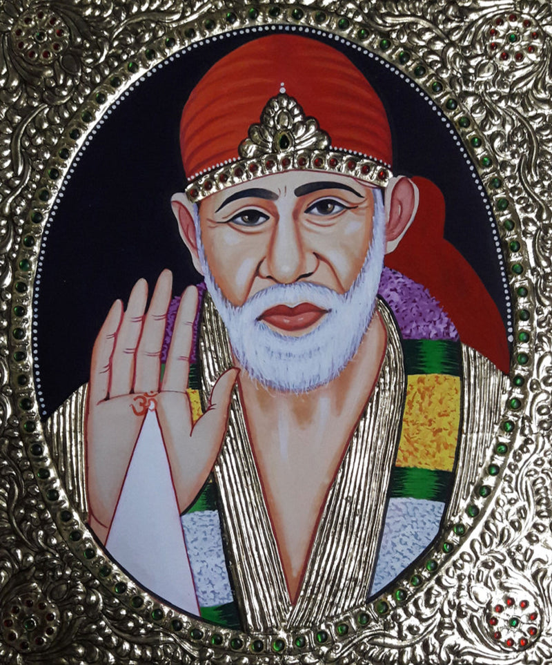 Buy Sai Baba, Tanjore Art by Sanjay Tandekar