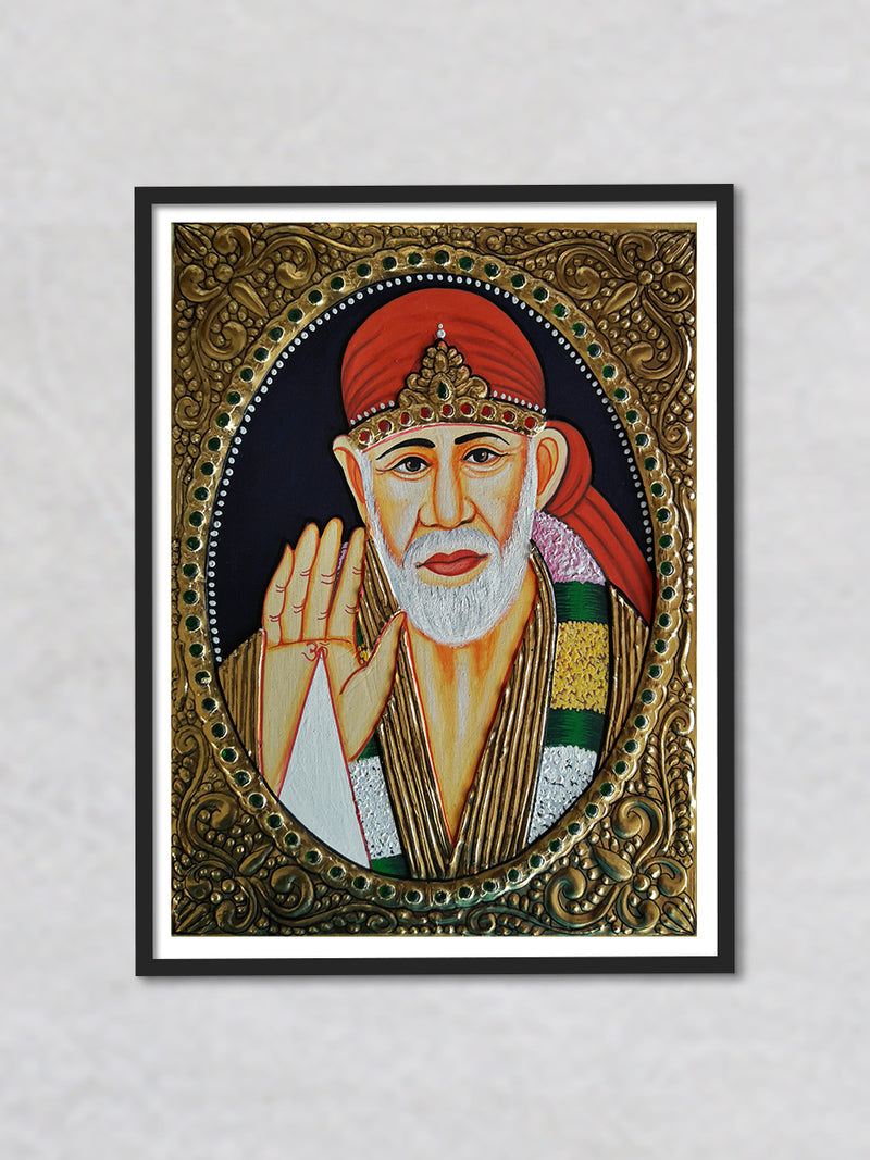 Sai Baba, Tanjore Painting by Sanjay Tandekar