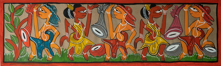 Santhal folk dance: Santhal-Tribal Pattachitra by Manoranjan Chitrakar Thumbnail