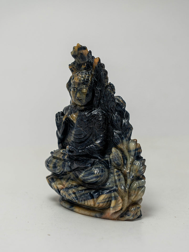 Sapphire Illumination: Buddha's Divine Blessing in Blue by Prithvi Kumawat Thumbnail