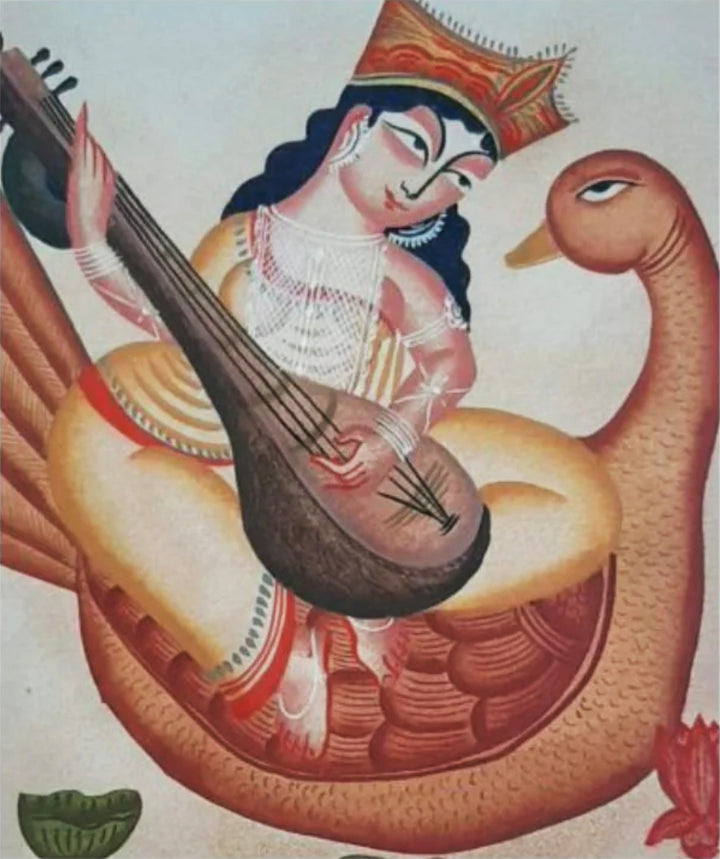 Saraswati's Sanctuary: Kalighat Art by Bapi Chitrakar Thumbnail