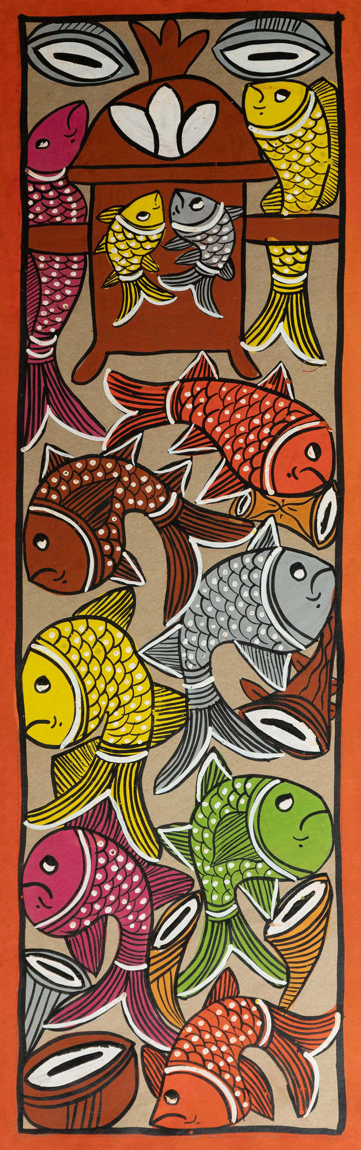 Scene of fish marriage: Santhal Tribal Pattachitra by Manoranjan Chitrakar Thumbnail