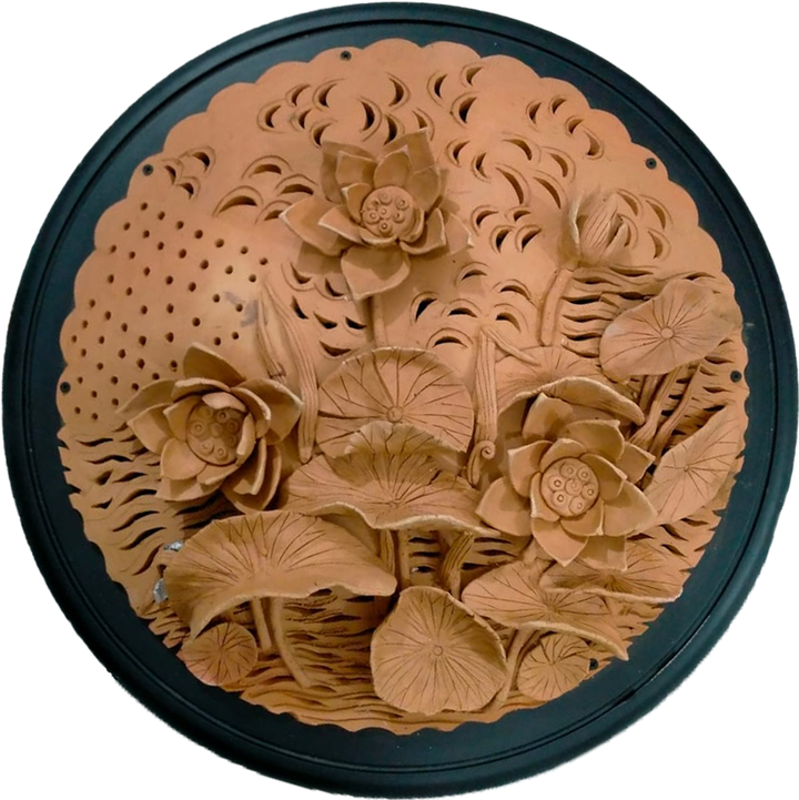 Sculpted Lotus Pond in Terracotta by Dolon Kundu Thumbnail