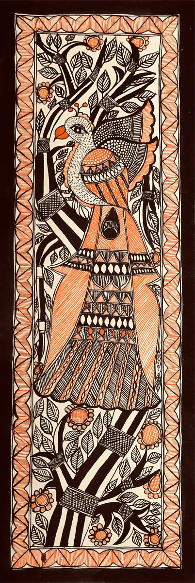 Serenade of Hues: Vibrant Enchantment Madhubani Painting by Ambika Devi Thumbnail