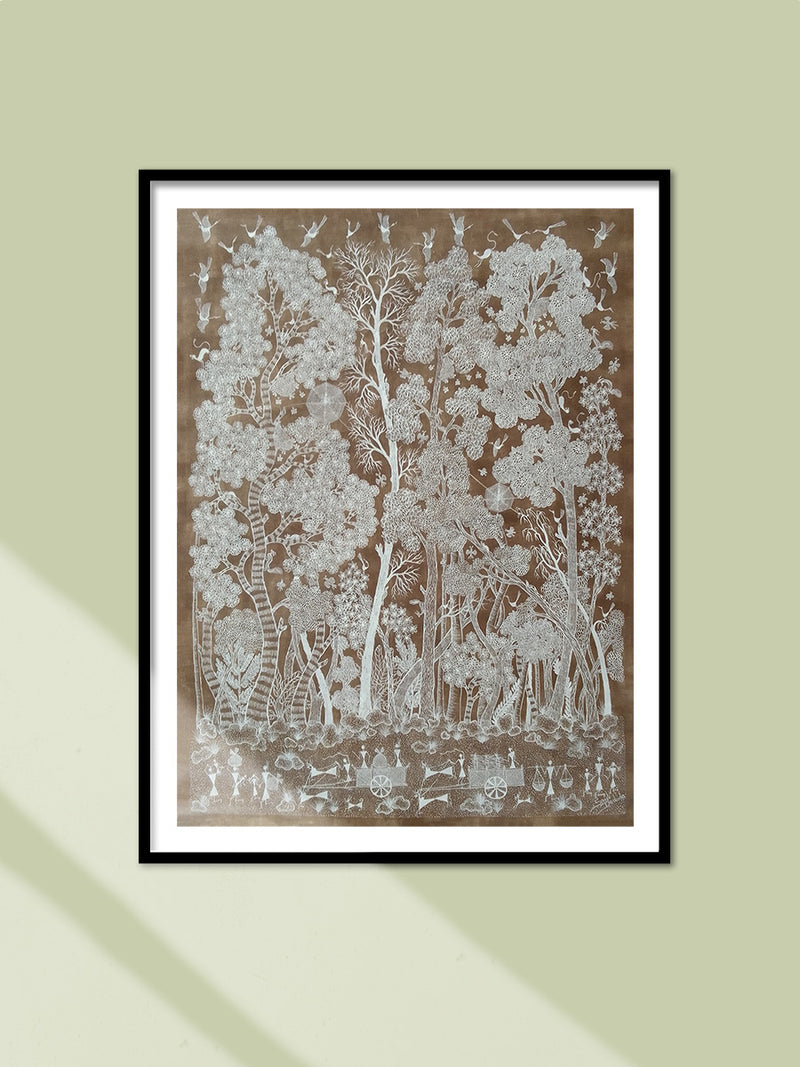 Serene Forest in Warli by Sayli Prasad Dadoda