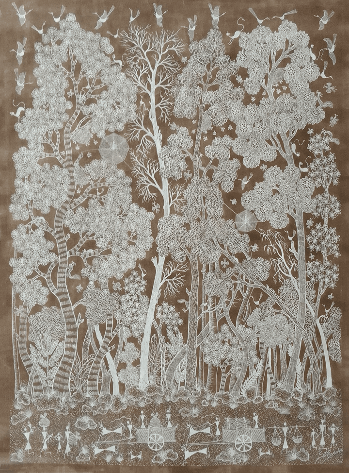 Serene Forest in Warli by Sayli Prasad Dadoda Thumbnail