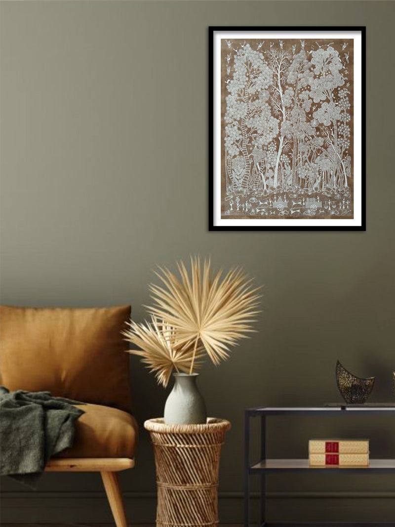 Serene Forest in Warli by Sayli Prasad Dadoda