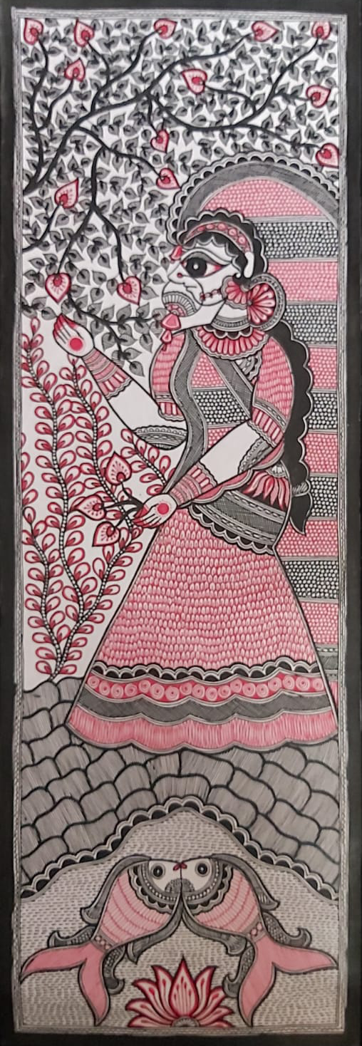 Serenity: A women in Madhubani art by Priti Karn Thumbnail