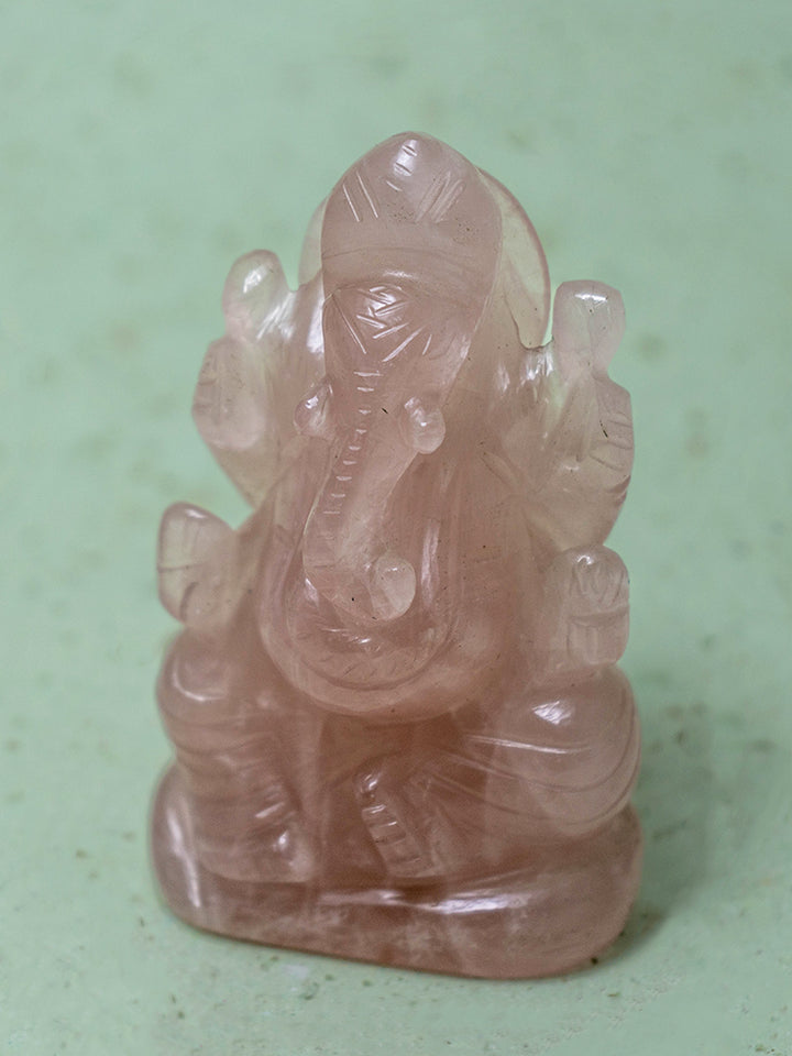 Serenity's Divine Embrace: Rose Quartz Ganesh by Prithvi Kumawat Thumbnail
