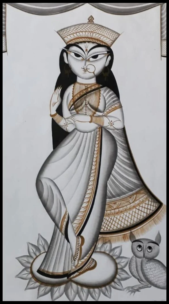 Goddess of Wealth: Lakshmi in Kalighat by Uttam Chitrakar Thumbnail