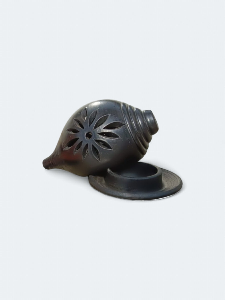 Shop Shanku Candle Light Holder in Black Pottery by Ramjatan Prajapati 