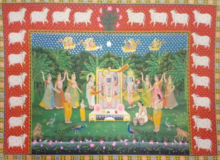 Sharad Purnima in Pichwai painting by Jayesh Sharma Thumbnail