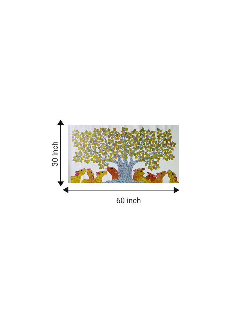 Shelter in Gond artwork for sale