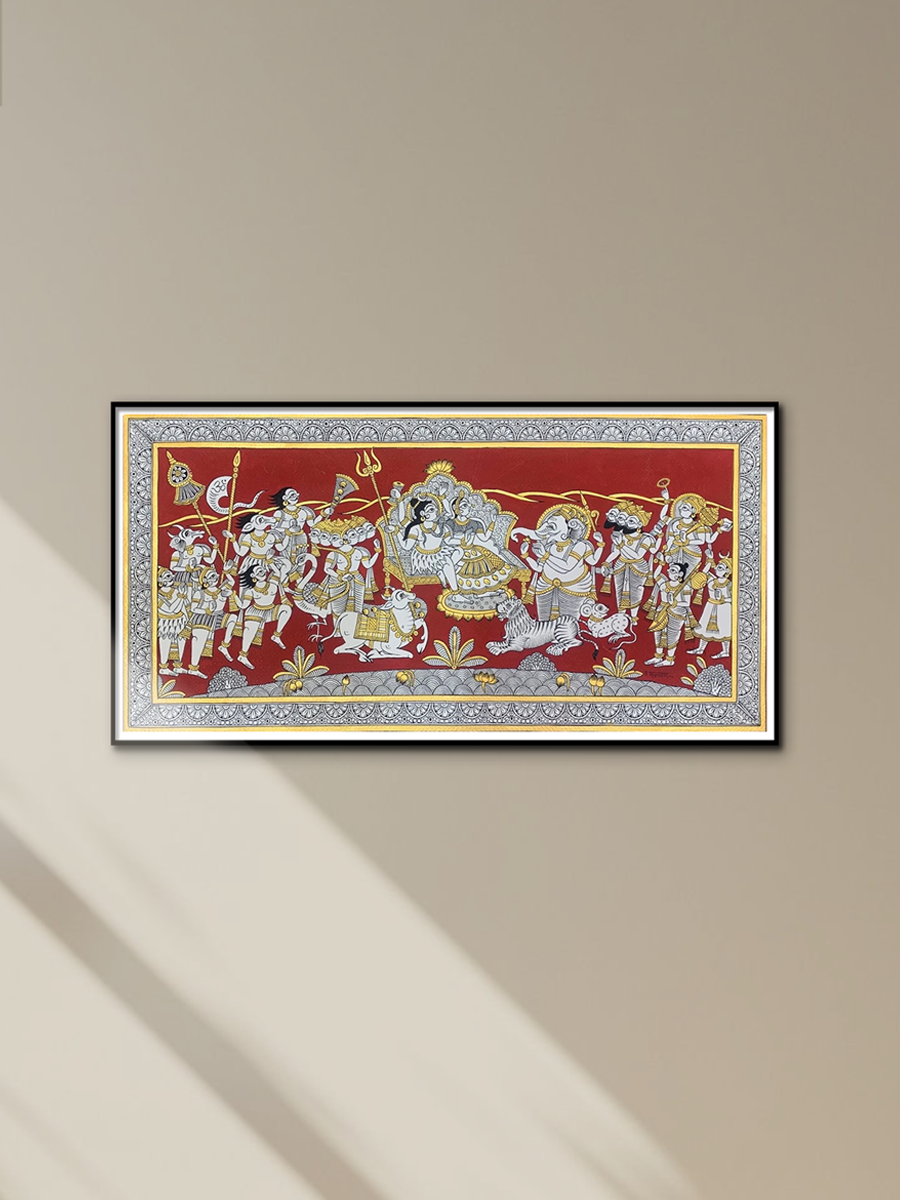 shop Shiv Parvati in Kailash, Phad Painting by Kalyan Joshi