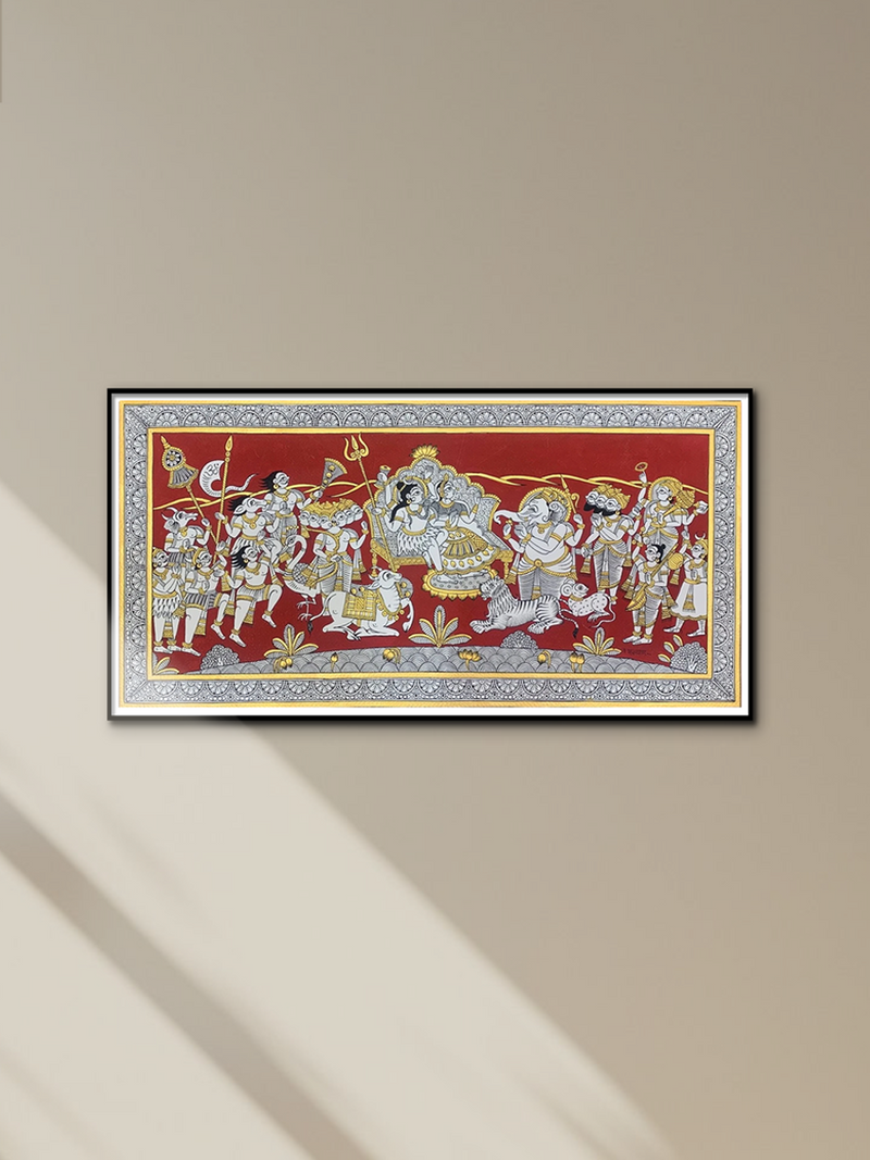 shop Shiv Parvati in Kailash, Phad Painting by Kalyan Joshi