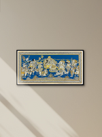 Shop Shiv Parvati on Kailash: Phad painting by Kalyan Joshi