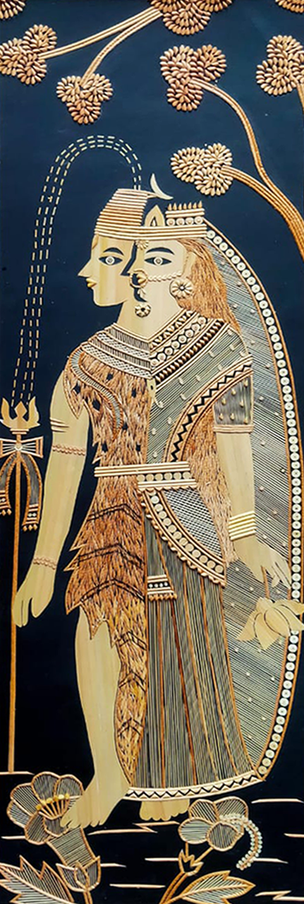 Shiv and Parvati in Sikki Grasswork by Suraj Kumar Sahu Thumbnail