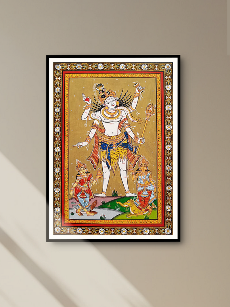 Shiva and Family Pattachitra Painting by Purusottam Swain
