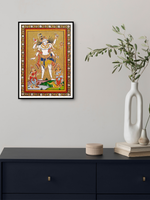 Shiva and Family Pattachitra Painting by Purusottam Swain
