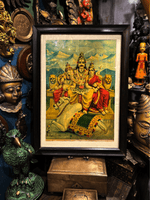 Shop Shiva with Parvati and Ganesh, Oleograph by Raja Ravi Varma