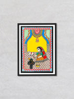 Shiva Bhakti, Madhubani Painting by Ambika Devi