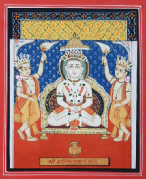 Jain Tirthankara Shri Malinatha Ji in Meditation- Pichwai by Shehzaad Ali Sherani Thumbnail