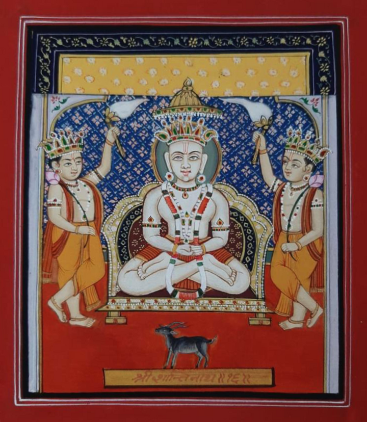 Jain Tirthankara Shri Shantinath Ji in Meditation- Pichwai by Shehzaad Ali Sherani Thumbnail