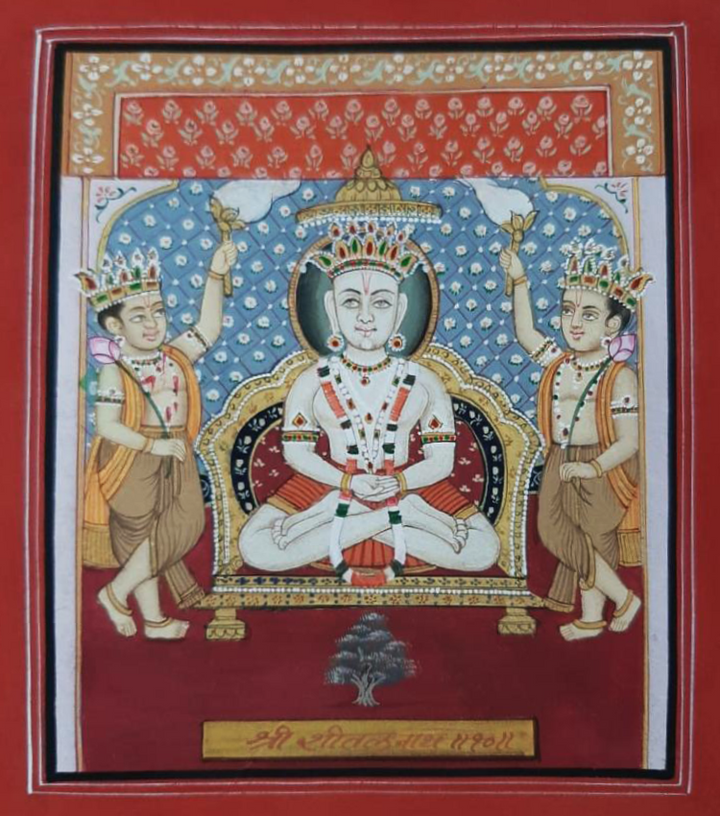Jain Tirthankara Shri Sitalanatha Ji in Meditation- Pichwai by Shehzaad Ali Sherani Thumbnail