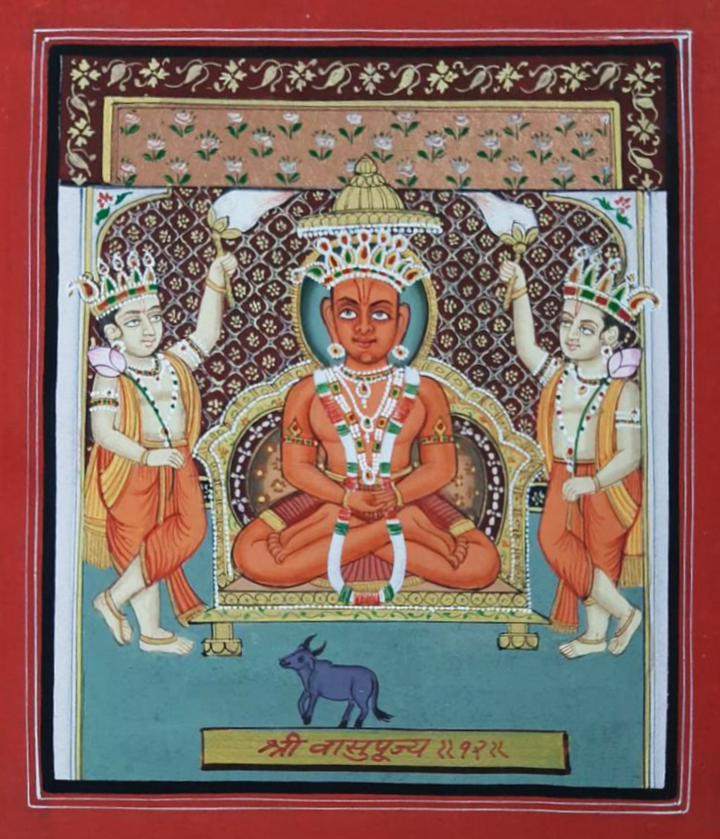 Jain Tirthankara Shri Vasupujya Ji in Meditation- Pichwai by Shehzaad Ali Sherani Thumbnail