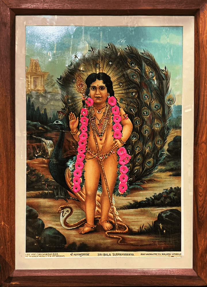 Shri Bala Subramanya, Oleograph by Raja Ravi Varma (Embellished) Thumbnail