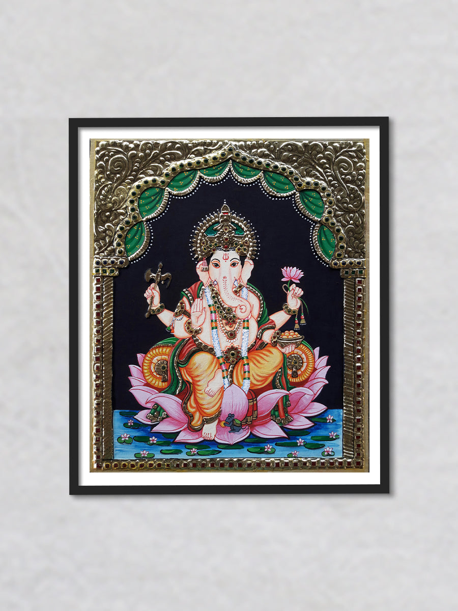 Shri Ganesha, Tanjore Art by Sanjay Tandekar