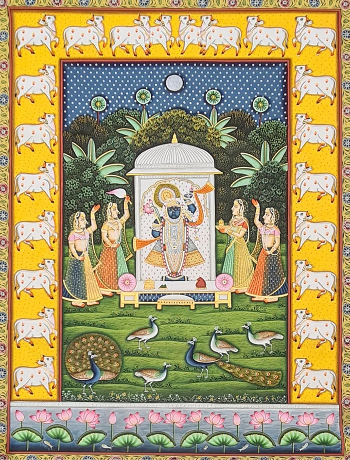 Shrinathji Pichwai Painting by Dinesh Soni Thumbnail