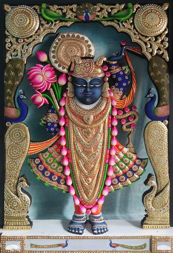 Shrinathji Tapestry of Wonder: Pichwai Painting by Jayesh Sharma Thumbnail