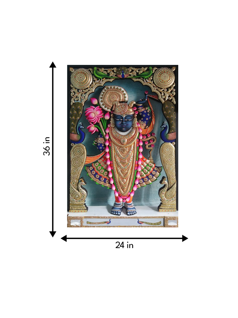 Shrinathji Tapestry of Wonder: Pichwai Painting by Jayesh Sharma