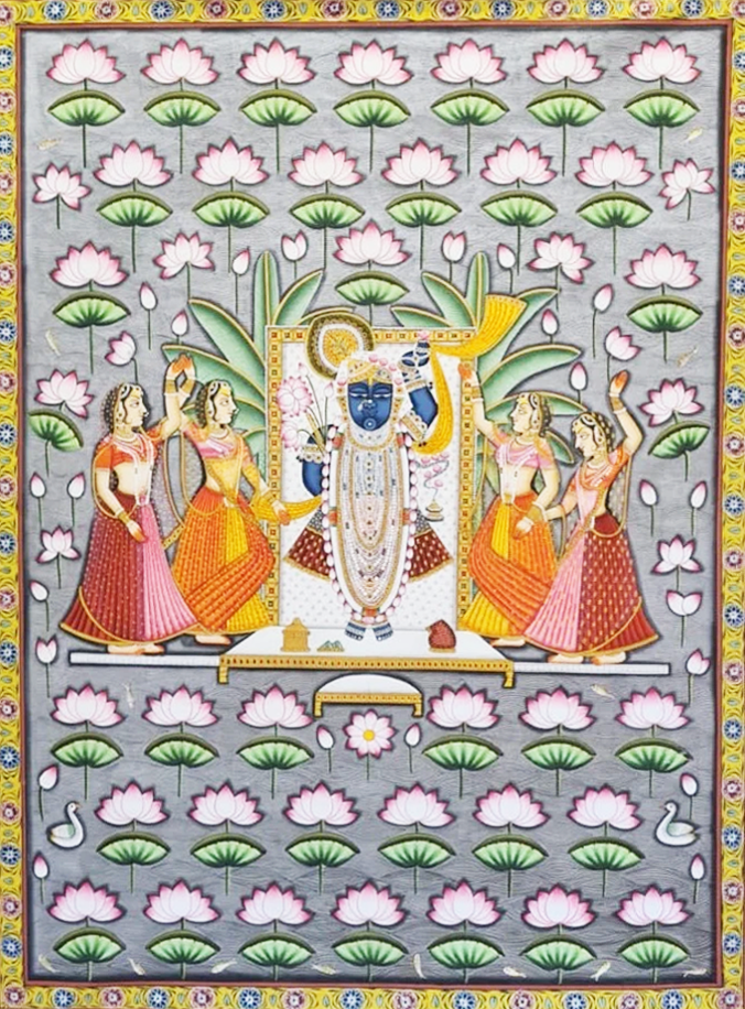 Shrinathji in Pichwai Painting by Dinesh Soni Thumbnail