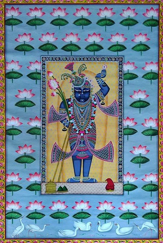 Shrinathji in Pichwai Painting by Dinesh Soni Thumbnail