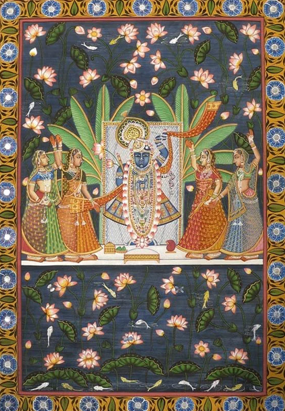 Shrinathji in Pichwai Painting by Dinesh Soni Thumbnail