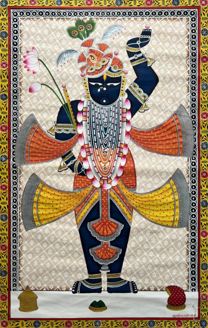 The Shining Divinity: Shrinathji's Aura in Pichwai by Naveen Soni Thumbnail